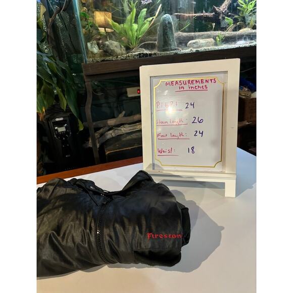 Vintage Firestone jacket bomber black VTG car racing coat sz L Swingster - Picture 8 of 8